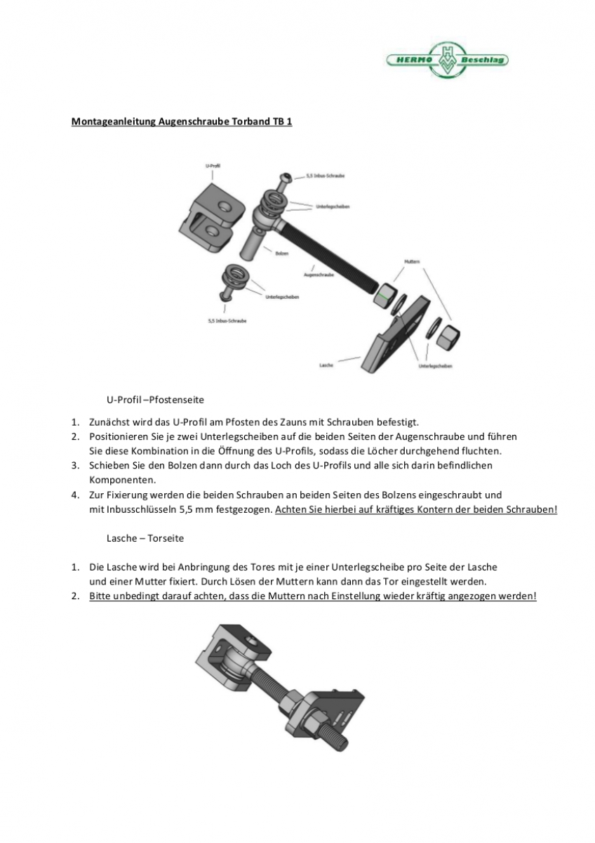 Full set gate hinge TB 1